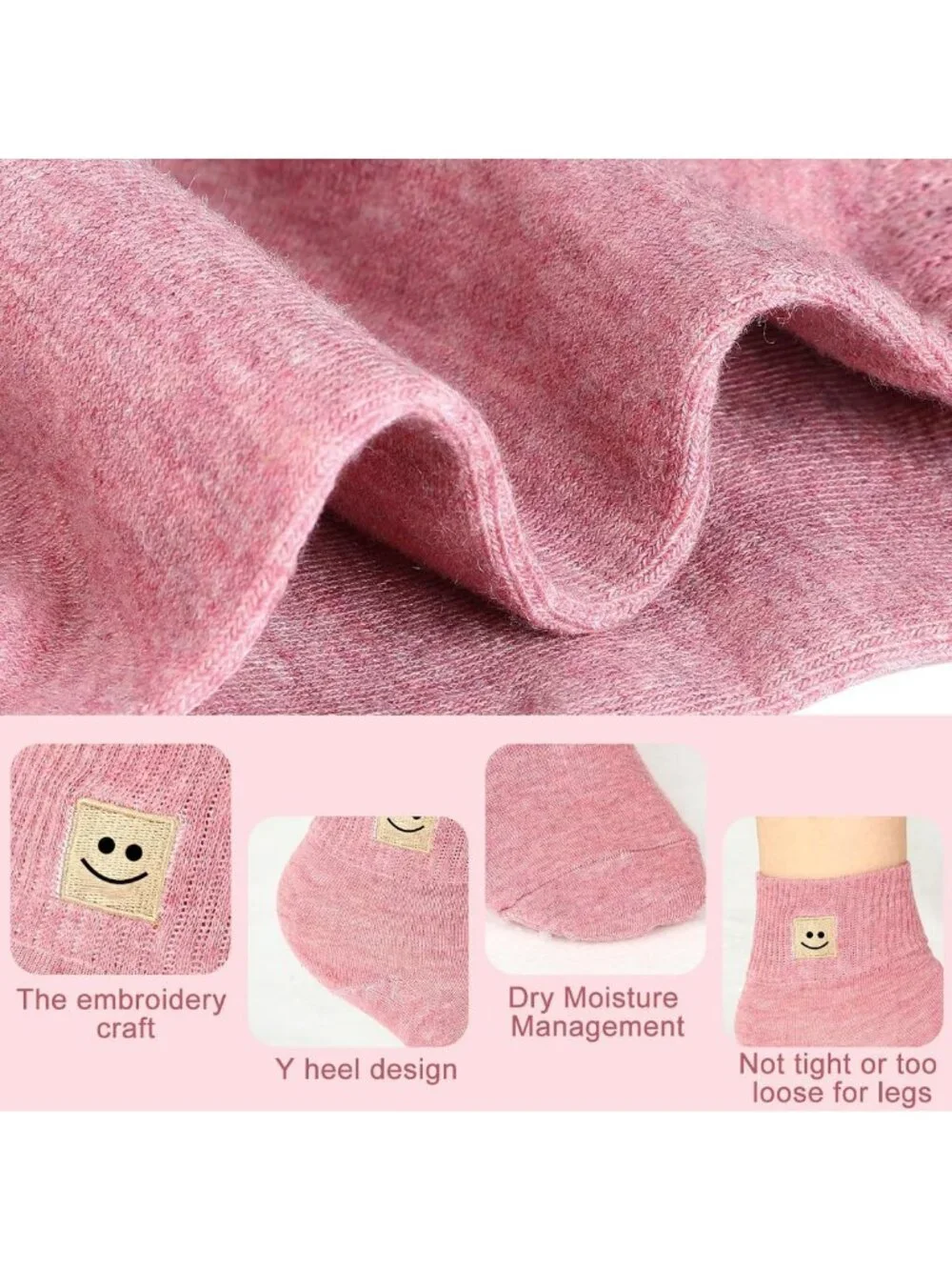 10 Pairs Women's Cute Cotton Crew Socks - Lightweight Ankle Length, Aesthetic